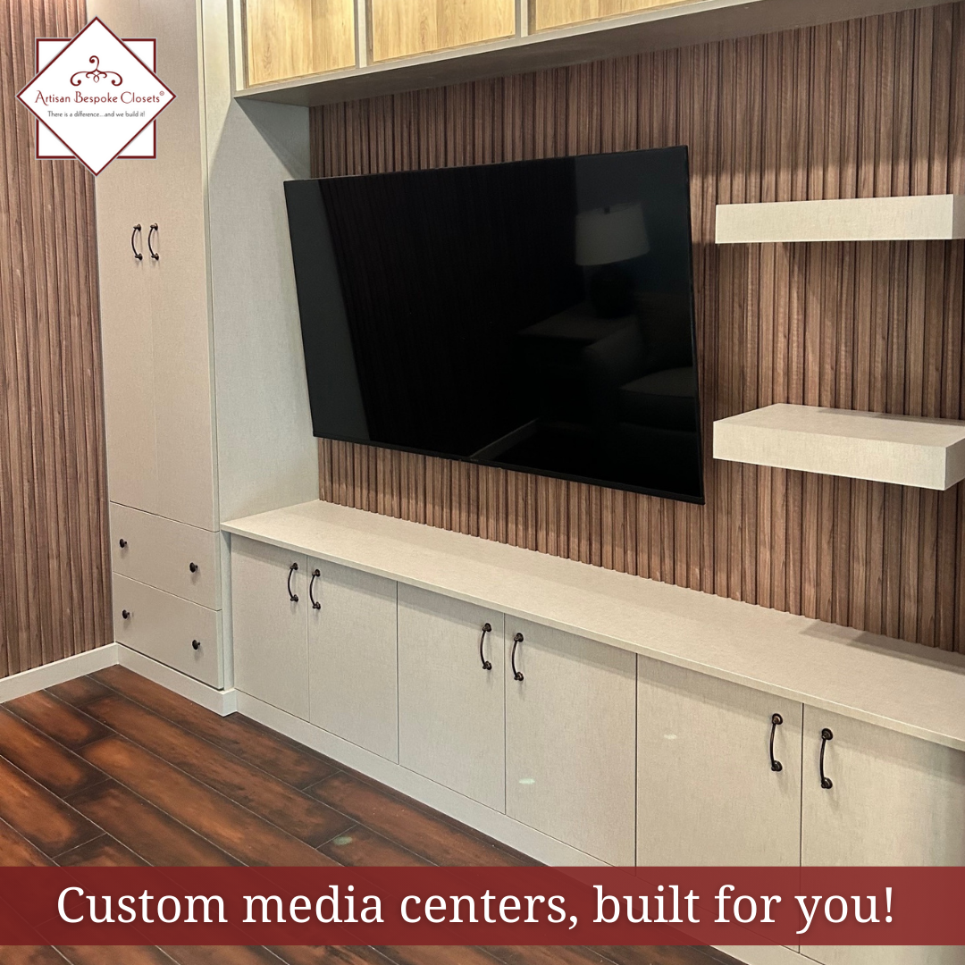 A home with a closet entertainment center in living area.