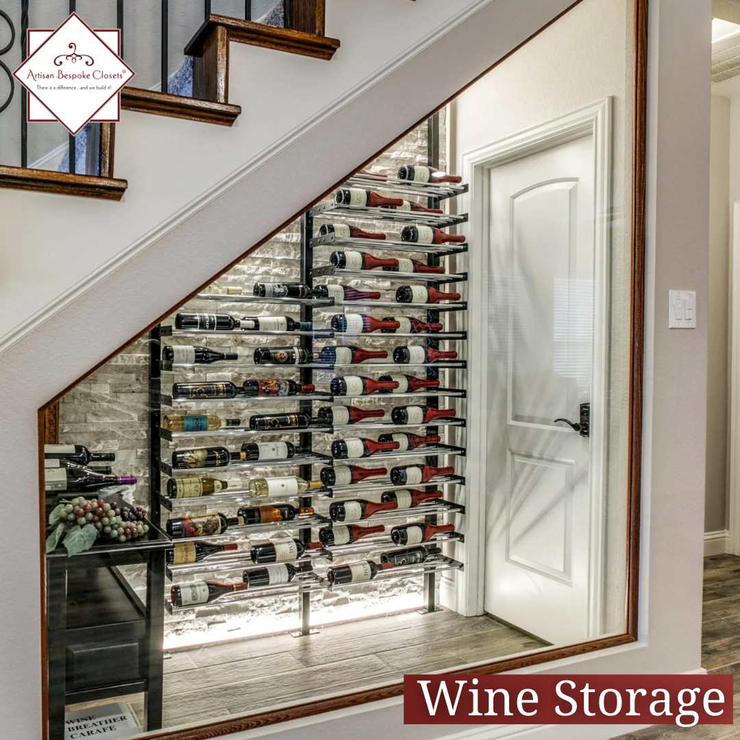 South Florida home with under-stairs wine storage.